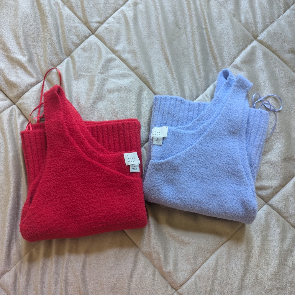 a new day V-Neck Sweaters in Red and Purple